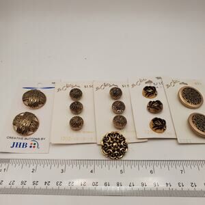 Vintage Collectible Buttons on Cards Twinkle Back Le Chic JHB Open Work MCM